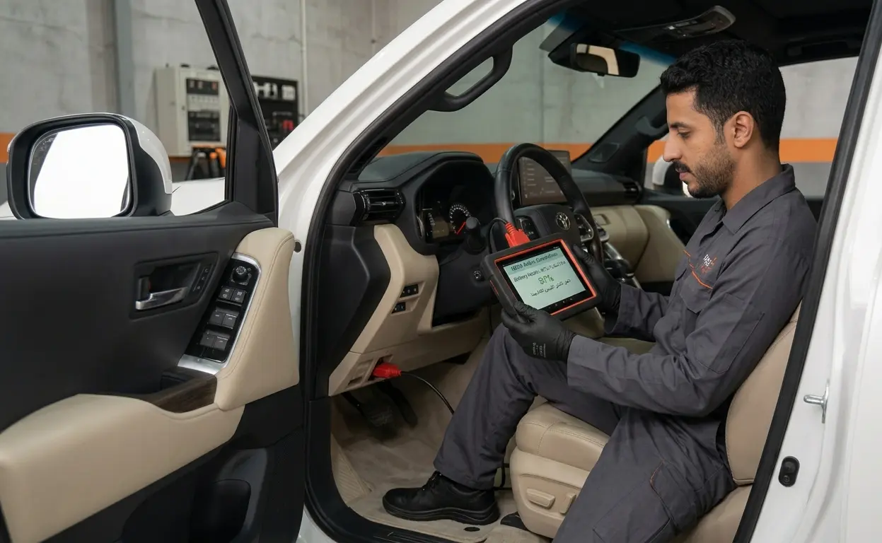 كيف تقرأ حالة البطارية (SOH) بجهاز OBD2 وتتوقع موعد استبدالها قبل توقف سيارتك