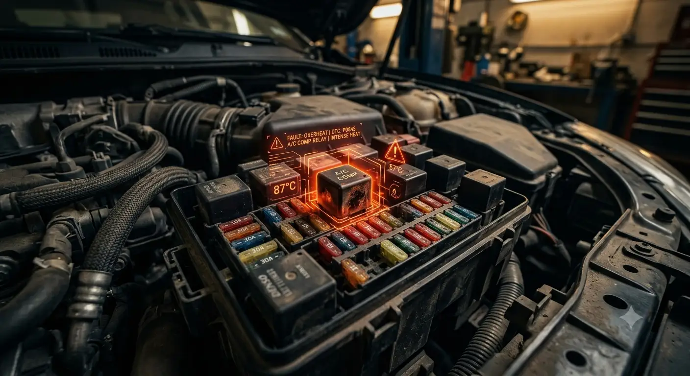P0645 وP0646: رلي ضاغط المكيف (A/C Compressor Relay) يموت في أشد أيام الصيف حرارة